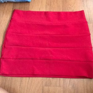 Red mini skirt